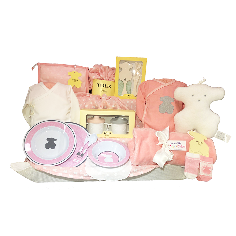 Canastilla para bebe con productos de Tous